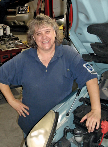 “i look at myself not as a female in a male-dominated area, but as a professional explaining car care to the consumer.”  — pam oakes, owner