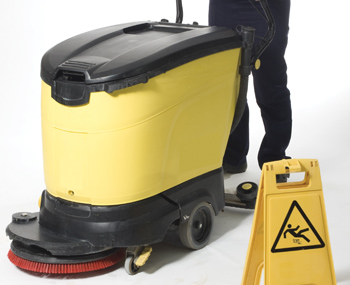 use cleaning equipment with agitation tools to effectively remove grease and lubricants from shop flooring.